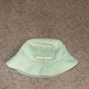 Miu Miu Terrycloth Bucket Hat—mint green